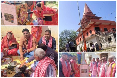 पोखरिया नगरपालिकाका उपमेयर ठाकुरद्वारा बिशाल हनुमान मन्दिरमा १०१ फिटको हनुमानजी झण्डा निर्माण